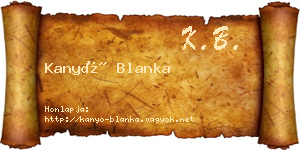Kanyó Blanka névjegykártya