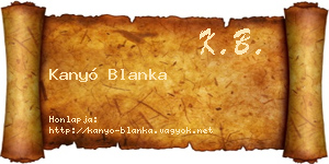 Kanyó Blanka névjegykártya