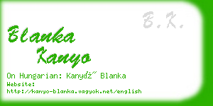 blanka kanyo business card